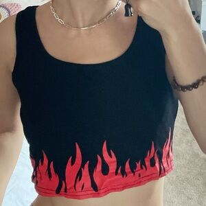 FLAME BLACK TANK TOP